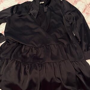 Elegant Black Satin Mini Dress